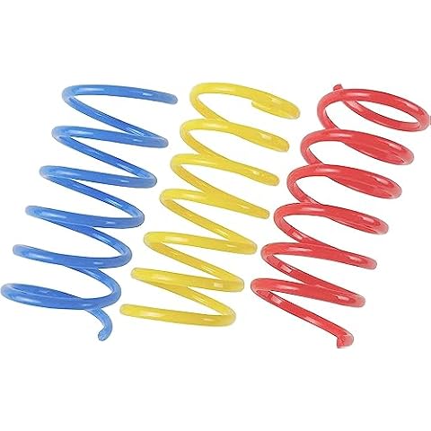 PUPTILY Cat Spring Toy, Cat Kittens Toys Plastic Coil Spiral Springs for Swatting, Biting, Hunting, and Active Healthy Play,Medium Breeds Cover