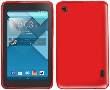 Alcatel OneTouch POP 7 Red Flexible Gel Skin TPU Cover