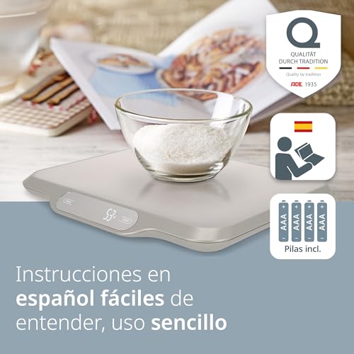 ADE Balanza de cocina extra grande digital hasta 15 kg | Superficie de pesaje 26x31 cm | Balanza para paquetes - imagen 8