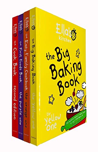 Ellas Kitchen Collection 4 Books Set (The Big Baking Book, The Easy Family Cookbook, The First Foods Book, The Cookbook The Red One)