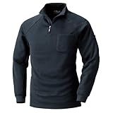 [ワークル] 村上被服 鳳凰 HOOH 2025年 秋冬 裏フリース ジップアップシャツ 袖ペン差し 胸ポケット 長袖 防寒着 暖かい 作業着 作業服 232 (20.ブラック, L)