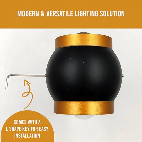Image of GIGAWATTS 2W Pot Shape Wall Light with 2 Way COB LED 120 Beam Angle Exterior Indoor Mount Fixture Up Down Sconce Lamp for Home Balcony Living Room Bedroom & Outdoor (1Pc, Warm White)