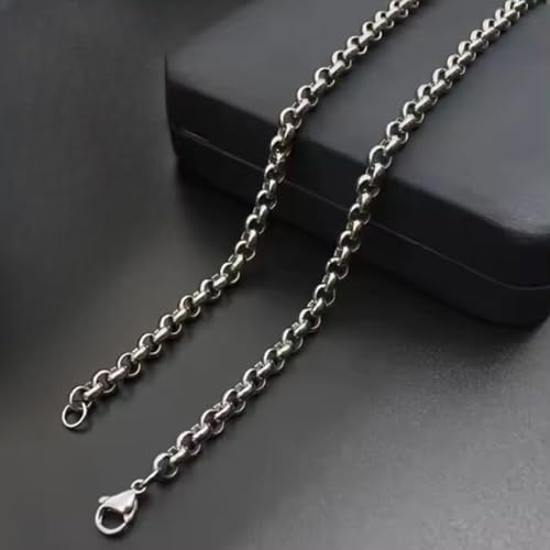 Image of THE MEN THING Chain for Men, Luxury Pure Titanium Steel Chain | Silver Stainless Steel Chain | Necklace Jewellery for Men & Boys