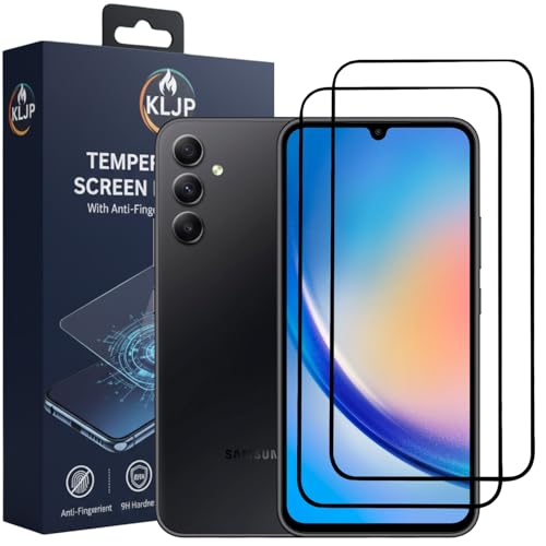 Image of Military-Grade Gorilla Tempered Glass For Samsung Galaxy A34 / Samsung Galaxy M34 With Installation Kit | Edge to Edge Coverage | Black (Pack Of 2)