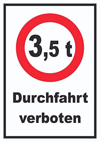 HB-Druck Durchfahrt verboten 3,5 Tonnen Schild A5 (148x210mm)