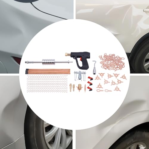 86Pcs Auto Dent Puller Kit Ausbeulwerkzeug Karosserie für die Autoreparatur, Spotter-Zubehör, Spotter Schweißgerät Karosserie Reparatur Ausbeul Set, Werkzeugsatz zum Entfernen von Dellen