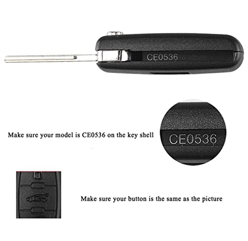3 Buttons Car Key Fob Case Replacement Compatible for Peugeot 107 207 307 407 607 208 308 408 for Citroen C2 C3 C4 C5 C6 C8 Folding Remote Key Accessories (HU83 Blade,0536) - Image 4