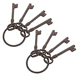 MUELODSIC 2Er-Set Vintage Gusseisen Schlüsselring Robuste Antike Dekoschlüssel für Rustikale Farmhaus Gothic Wohnaccessoires Vielseitig als Hochzeit- Halloween Escape Dekoration Geeignet
