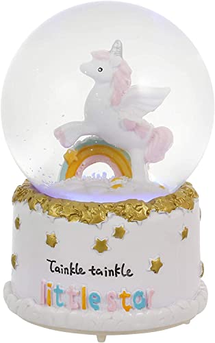 Castell Deco Schneekugel, Glasballon, Musik & Licht, Einhorn,...