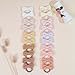 30Pcs Baby Hair Bows Ties, Floral Pattern Seamless Hair Rubber Bands for Baby Girls' Fine Hair, 2 inches Hair Bow 15 Colors in Pairs