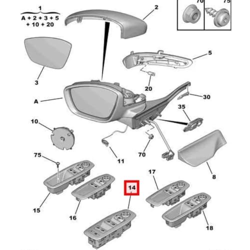 Interrupteur Leve Vitre Reparez Commande Bloquee Fenetre Peugeot 308 408 - 7
