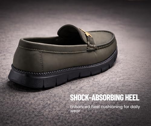 Image of Kraasa Men's Casual Loafers | Synthetic Leather Upper | Comfortable PU Sole | Slip-On Buckle Office, Party Shoes