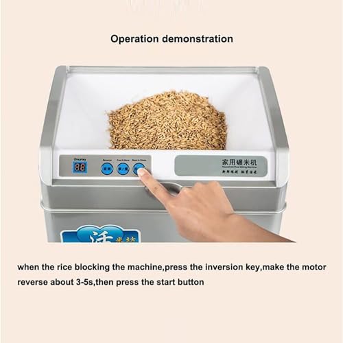 Automatic Rice Shelling Machine, Household Polisher for Light Brown and Germ Rice, 30kg/h Output, Includes Automatic Stop Feature - Image 2
