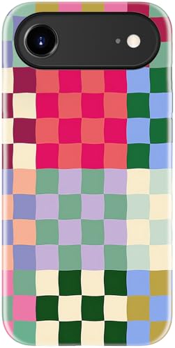 Image of Goodon for iPhone Air Case Cute - Wireless Charging Compatible - Dual-Layer Hard Shell + Silicone Cover - Protective Phone Case with Trendy Designs for Women - Patchwork Checkerboard