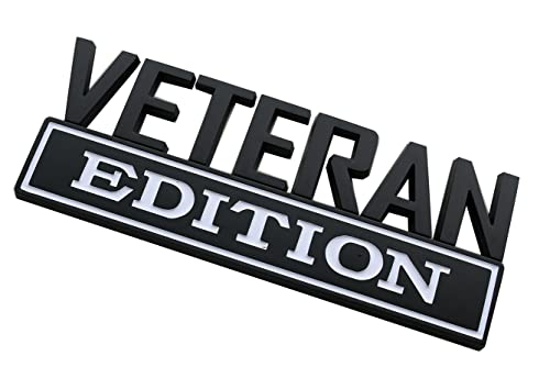 Image of 1x 7 Large Veteran Edition VA Emblem Badges Decal Car Flag Decal Military Replacement for F150 F250 F350 Chevy Silverado 1500 2500 Chevrolet C10 C15 ((White)