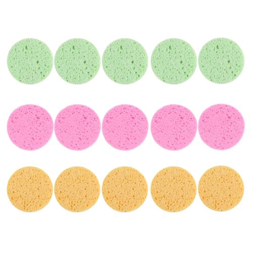 SHERCHPRY 15Pcs Rounded Makeup for Face Cleaning Cosmetics Applicators Soft Sponge for Easy Makeup Application Portable Suitable for Home Salon Use
