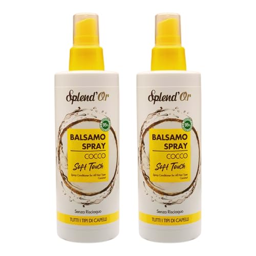 Balsamo Spray Soft Touch al Cocco, Senza Risciacquo, Dona ai tuoi Capelli Morbidezza e leggerezza. Per Tutti i Tipi di Capelli 200ml (2 Unità)
