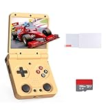 Miy Flip 3.5インチ IPS スクリーン レトロ ポータブル ハンドヘルド ゲームコンソール + 強化ガラススクリーンプロテクター + OS 256GB TFカード