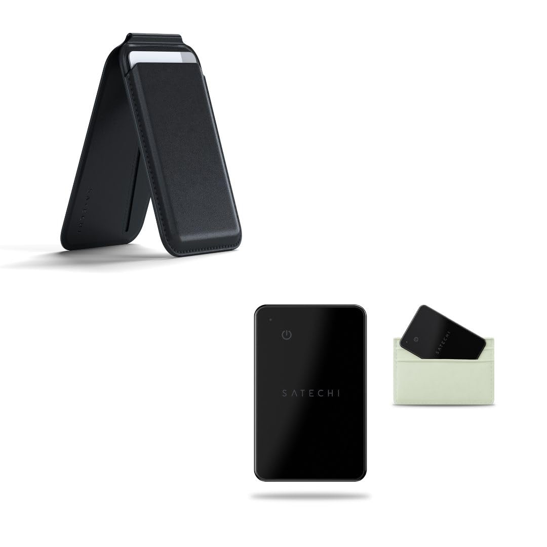 Satechi Magnetic Magsafe Wallet & FindAll Wallet Card for iPhone - Black