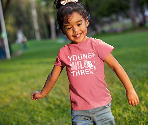 Young Wild and Three Girl 3rd Birthday Outfit Toddler Shirts 3 Year Old Girls Third Party Tshirt3