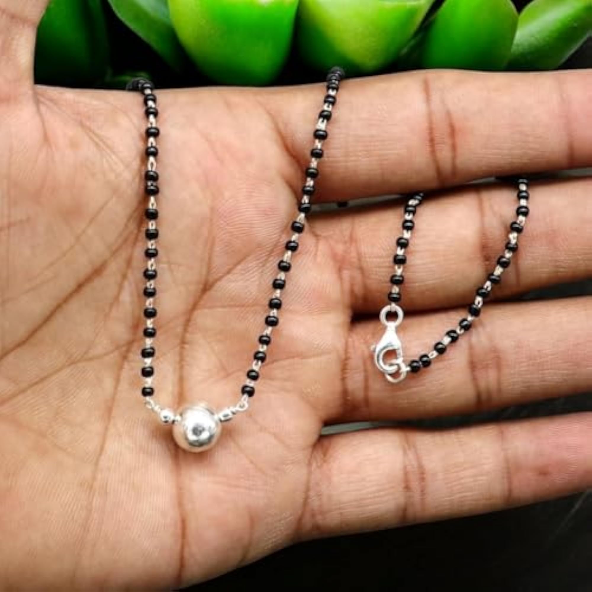 Sterling Silver Mangalsutra Chain for Women, Traditional Jewelry