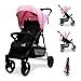 Asalvo CÁDIZ Silla de Paseo Ultraligera para bebé, Carrito de paseo, Respaldo Reclinable, Cochecito urbano, Arnés 5 Puntos, SPF50+, Capota con Ventana, Manejable y Máxima Seguridad, Hasta 17 kg, Rosa