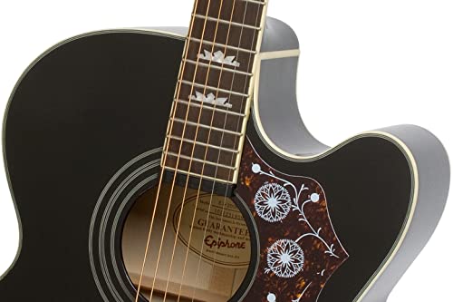 Epiphone J200 Ec Studio, Acoustic/Electric Guitar (Ebony) #TOP3