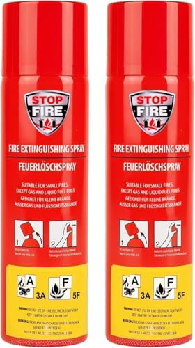 notlok Safety Work - 2X 500g Mini Extincteur Maison Tous Feux sans Fluor | Mousse Extinguante Douce pour la Peau pour Feux de Classe A, F & E ≤ 1000V |...