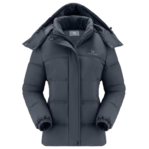 CAMLE CROWN Women's Puffer Jacket Coat Winter Warm Hooded Jacket Down Jacket Outerwear