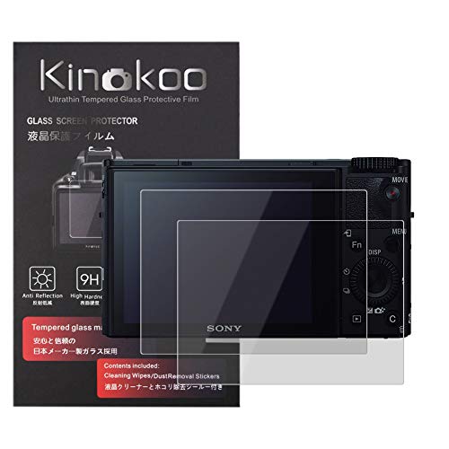 kinokoo Película de Vidrio Templado para Sony DSC-RX100/RX100M2/RX100M3/RX100M4/RX100M5/RX100M6 Crystal Clear Film Protector de Pantalla Sony sin Burbujas/antiarañazos (Paquete de 2)