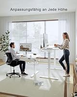 JUMMICO Höhenverstellbarer Schreibtisch 100 x 60 cm, USB-A-Anschluss – Ansicht 6