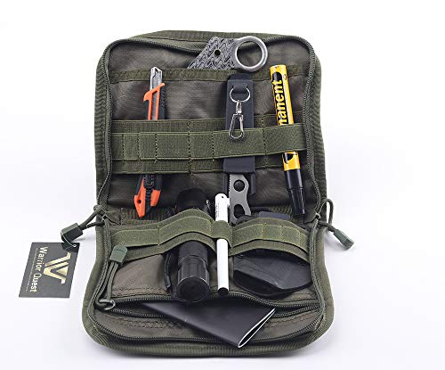Warrior Quest Low Profile Organizer Pouch – Molle System Utility Pouches Tactical Medical Pouch Tools Accessories Pouch (Olive Drab Green)
