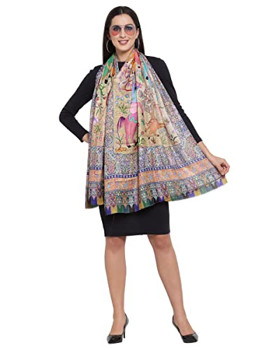 Image of Pashtush Women Pashtush Womens fine Soft Bamboo Stole, Shikaardar Print Design