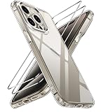 iVoler Cover Chiaro per iPhone 15 Pro con 2 Pezzi Pellicola Vetro Temperato, [Antiurto di Grado...