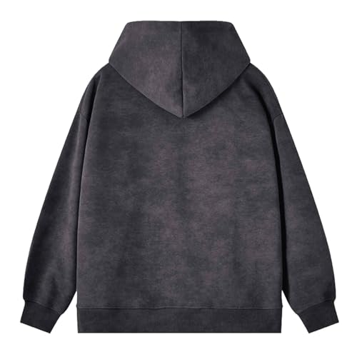 Vintage Solid Color Hoodies for Men Oversized Plain Mens Pullover Hoodie Lightweight Streetwear Sweatshirts Loose2