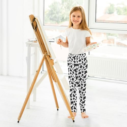 ALAZA Girls' Leggings Children's Yoga Pants Skinny Printed Dance Cow Camouflage Black White Comfortable 4T4