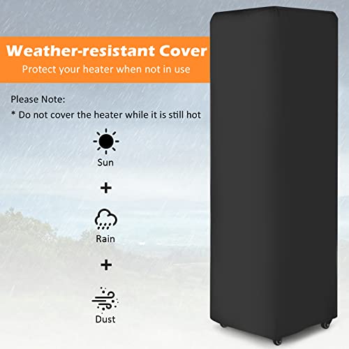 Tangkula 41,000 BTU Propane Patio Heater with Waterproof Cover, Outdoor Heater with Lockable Wheels, Adjustable Feet, Tempered Glass Tube, Suitable for Garden Porch Patio Deck (Black) - Image 7