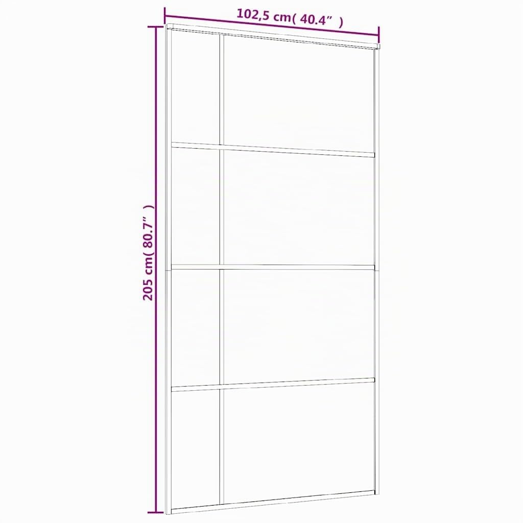 Puerta corredera ESG Vidrio y Aluminio Blanca 102,5x205 cm Puerta Corredera de Cristal para Baño Salón Sala de Estar Cocina Blanco Esmerilado