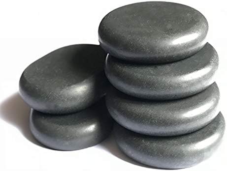 ActiveBliss Hot Stones - 6 Large Essential Massage Stones Set (3.15in) for Professional or Home spa, Relaxing, Healing, Pain Relief