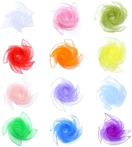 12 Piezas Pañuelos de Malabares, Multicolor Pañuelos de Baile, Pa...