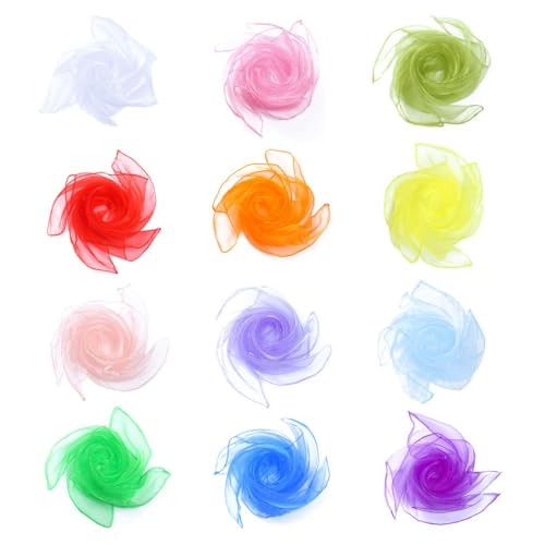 12 Piezas Pañuelos de Malabares, Multicolor Pañuelos de Baile, Pa...