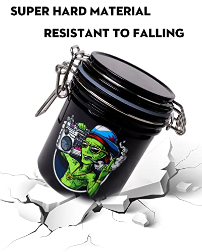 Tainess Smell Proof Jar, Food Grade Smell Proof Containers, Stash Jar With Clamp Lid - Double Sealed Airtight Jar, Uv Protected Flask, Spice Jar, Coffee Jar(250Ml Alien) #TOP2