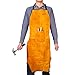 Holulo Bib Apron Weld Premium Yellow Split Cowhide Leather Welding Apron 24-Inch x 36-Inch
