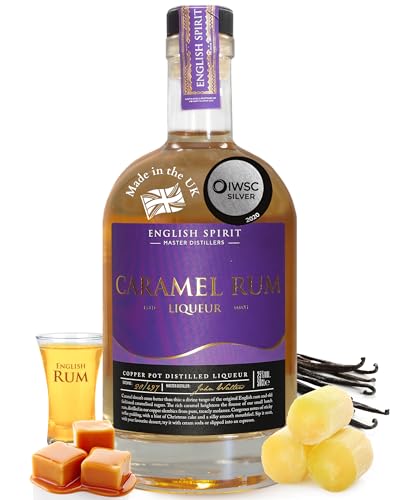 English Spirit Caramel Rum, 50 cl - 25% ABV Made from Molasses & Vanilla Pods - Ideal British Rum for Sipping or Boozy Coffee, Dessert & Cocktail Making Kit