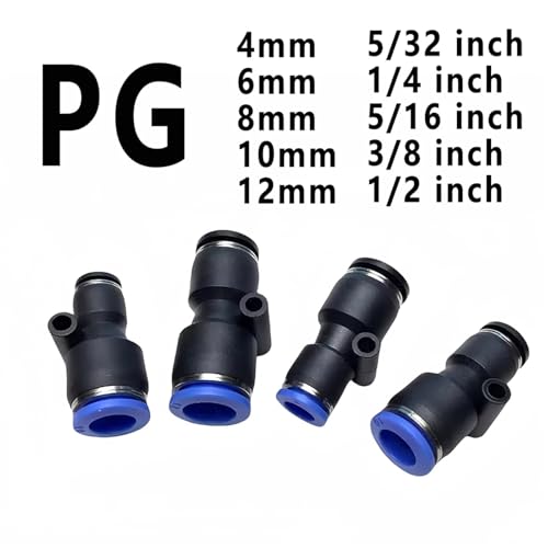 Conector neumático PG de 8mm a 5/32 pulgadas con reducción de diámetro variable 4