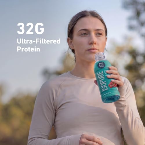 Image of Isopure Zero Carb 32g Clear Protein Ready-to-Drink, Whey Protein Isolate, Blue Raspberry, 12 Pack (Packaging May Vary)