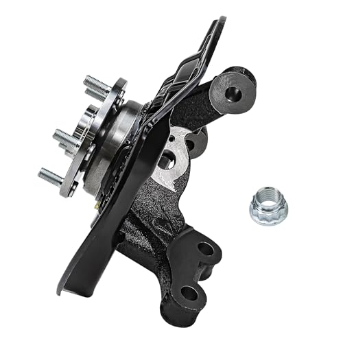 Image of Detroit Axle - Front Right Steering Knuckle for 2010-2015 Lexus RX350 RX450h, 2008-2017 Toyota Highlander, Passenger Side Steering Knuckle & Wheel Bearing Hub Assembly Replacement