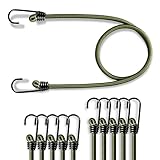 Pulpos Elásticos con Gancho 45CM Pack 11 Unidades, Cuerda Elástica 8mm Resistente para Transporte, Tensores Elásticos Duraderos para Camping, Maletero, Moto, Bungee Cord