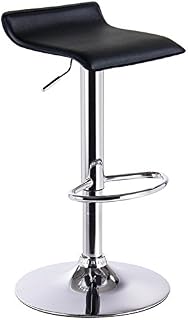 WOLTU Bar Stool Faux Leather Kitchen Stool Barstool Black Seat Adjust 62-84cm
