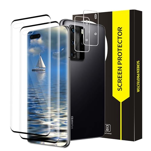 Bodyguard 2 + 2 protectores de pantalla para Huawei P40 Pro 5G, cobertura completa 3D, dureza 9H, ultraresistente, ultratransparente, 0 polvo y burbujas, protector de pantalla Huawei P40 Pro